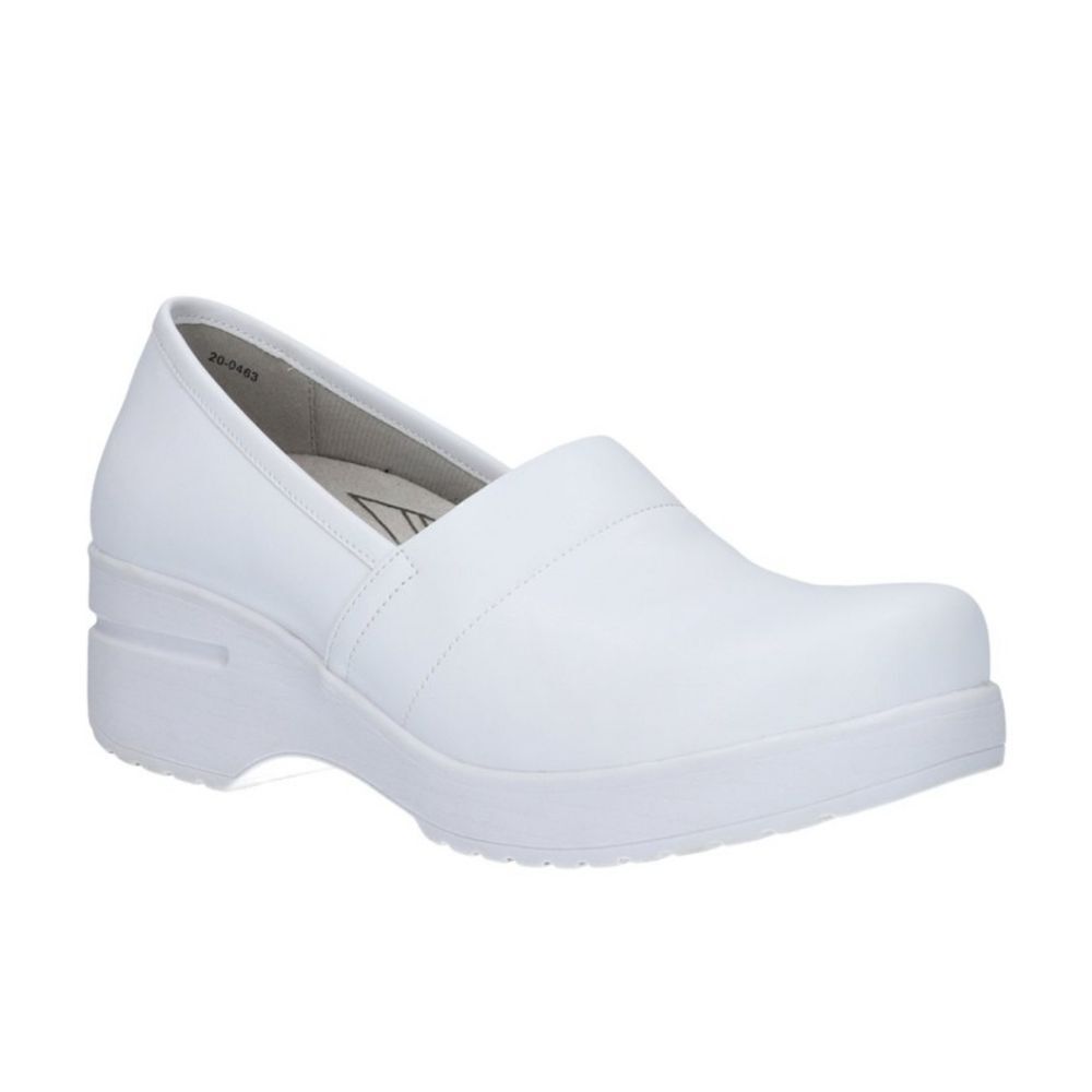 New Easy Works "Laurie" Removable anti-microbial foot 11w wide white Clog nurse